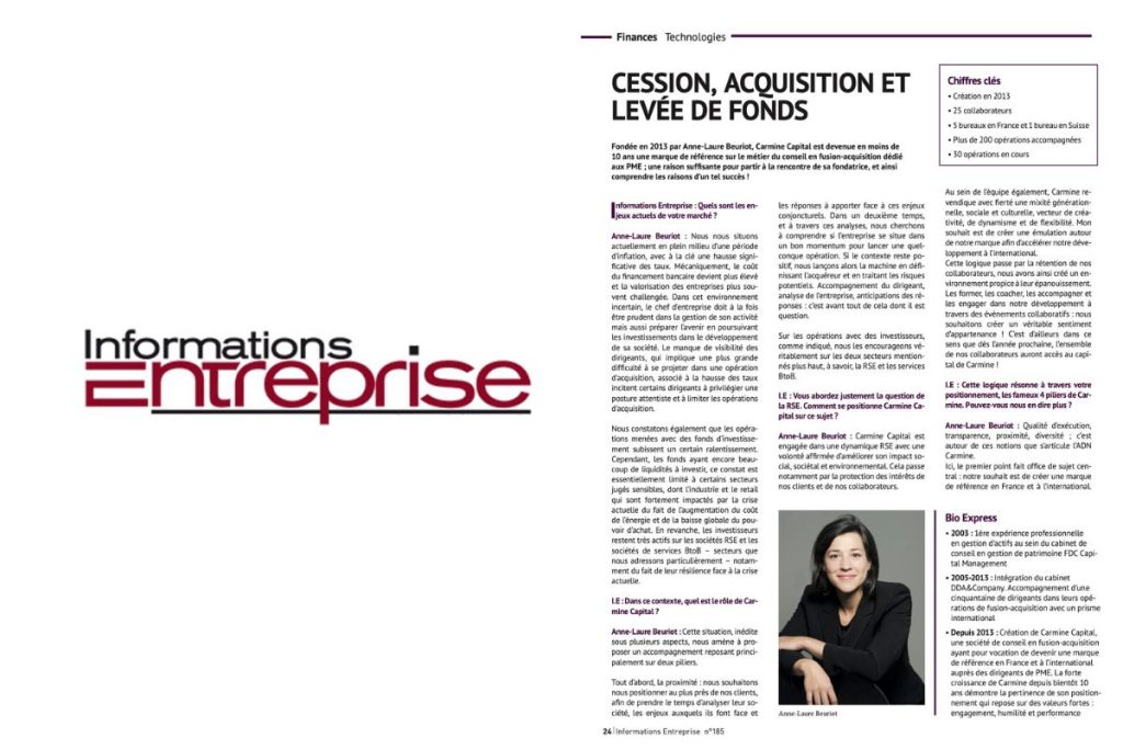 Interview Anne-Laure Beuriot Informations Entreprise